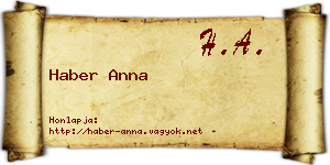 Haber Anna névjegykártya